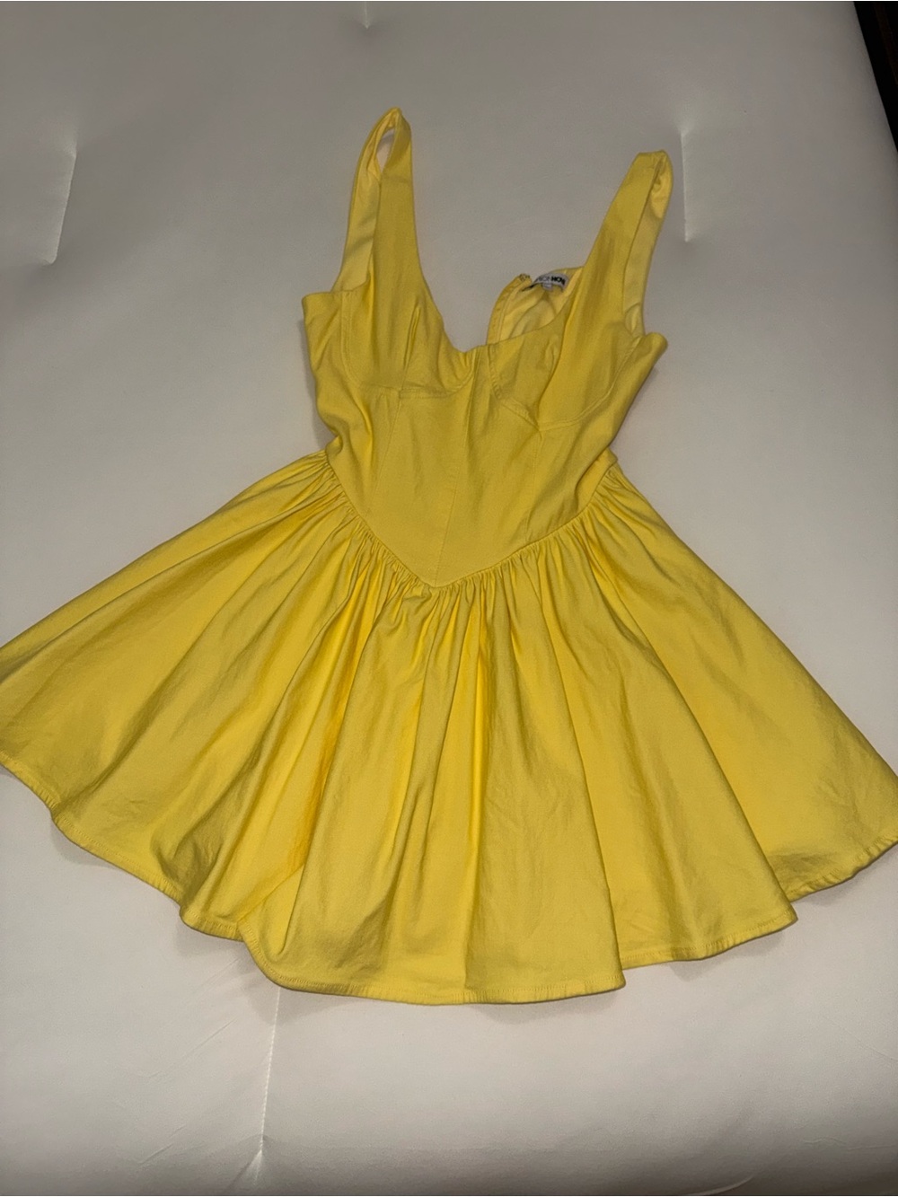 Fashion Nova Yellow Corset Mini Dress | Fit & Flare | Summer Dress